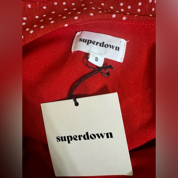 NWT Superdown Mercy Polka Dot Dress in Red Size Small - Picture 6 of 8